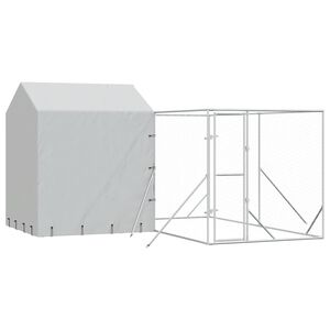 vidaXL Padoc exterior cu acoperiș argintiu 4x4x2,5 m oțel galvanizat