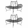 vidaXL Bancă circulară de copac, 2 buc., negru, &Oslash;159 cm, oțel