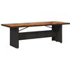 vidaXL Masă grădină, blat din lemn acacia, negru 240x90x75cm poliratan