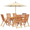 vidaXL Set de dining pentru exterior cu umbrelă 8 buc.