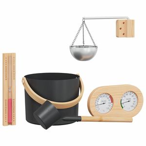 vidaXL Set de accesorii pentru saună 5 buc. Negru