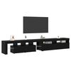 vidaXL Cabinet TV 2 pcs Stejar Negru 260 x 37 x 40 cm Lemn compozit