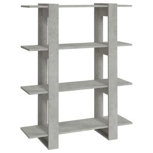 vidaXL Bibliotecă/Separator cameră, gri beton, 100x30x123,5 cm