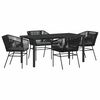 vidaXL Set de masă pentru grădină 5 buc. Negru