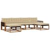 vidaXL Set de canapele de exterior cu pernă 6 pcs Natural și Bej