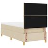 vidaXL Pat cu arcuri cu saltea cu headboard Crem 100 x 200 cm țesătură