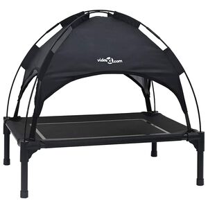 vidaXL Pat pentru c&acirc;ini 71 x 64 x 71 cm Oțel Negru