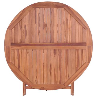 vidaXL Masă de grădină pliabilă, 120 x 75 cm, lemn masiv de tec