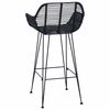 vidaXL Scaun Bar 2 pcs Negru 55 x 52 x 92 cm Ratan și Fier