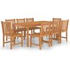 vidaXL Set de mobilier de grădină cu 9 piese, 180x90 cm, lemn masiv de tec