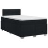 vidaXL Pat boxspring cu saltea Negru 120 x 190 cm Țesătură
