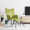 vidaXL Scaun de relaxare cu taburet, verde, textil