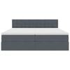 vidaXL Pat cu storage cu saltea cu headboard Gri &icirc;nchis 90 x 200 cm