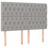 vidaXL Pat box spring cu saltea, gri deschis, 140x190 cm, textil