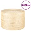 vidaXL Fr&acirc;nghie, 2000 m, sisal 100%, 3 mm