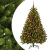 vidaXL Brad de Crăciun artificial, verde deschis, cu globuri 120 cm