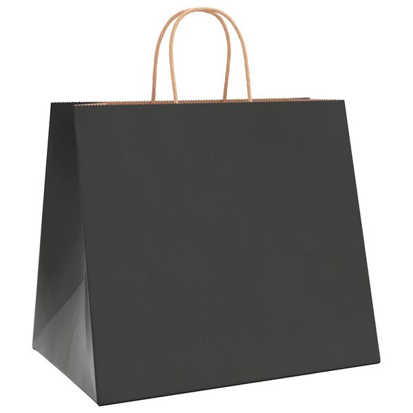 vidaXL Saci de h&acirc;rtie 50 buc cu m&acirc;nere negre 32x22x28 cm