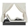 vidaXL Șezlong dublu cu acoperiș Negru 205 x 129 x 200 cm rattan PE