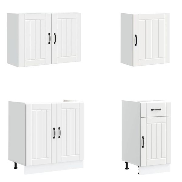 vidaXL Set dulap de bucătărie din 7 piese &bdquo;Lucca&rdquo; Lemn prelucrat alb