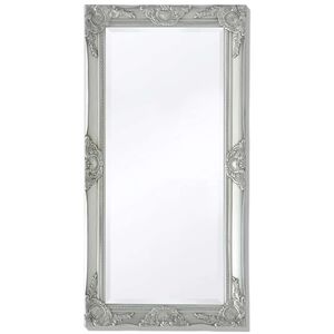 vidaXL Oglindă verticală &icirc;n stil baroc, 100 x 50 cm, argintiu