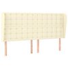 vidaXL Tăblie de pat cu aripioare, crem, 183x23x118/128 cm, piele eco