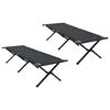 vidaXL Pat pliabil pentru camping Manual 2 buc. Negru 193 x 69 x 45 cm