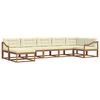vidaXL Set de canapele de exterior cu pernă 7 pcs Natural și Crem