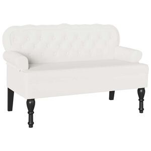 vidaXL Bancă Chesterfield Alb 119,5 x 64,5 x 75 cm Piele artificială