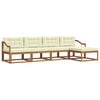 vidaXL Set de canapele de exterior 5 buc. Natural și Crem