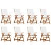 vidaXL Scaun pentru Grădină 8 pcs Maro și alb 57 x 71.5 x 104 cm