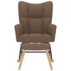 vidaXL Scaun balansoar cu suport picioare, maro, material textil