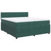 vidaXL Pat box spring cu saltea, verde &icirc;nchis, 200x200 cm, catifea