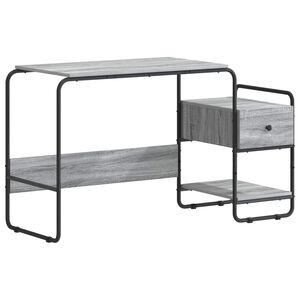 vidaXL Birou cu spațiu de depozitare Sonoma gri 131,5 x 50 x 75,5 cm