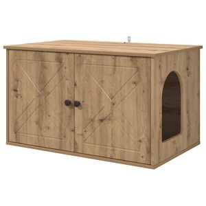 vidaXL Casa pentru pisici Stejar artizanal 85 x 55 x 50,5 cm