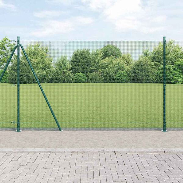 vidaXL St&acirc;lp de gard. Verde 25 x 1,4 m (plasă 12 x 12 mm) Oțel și PVC