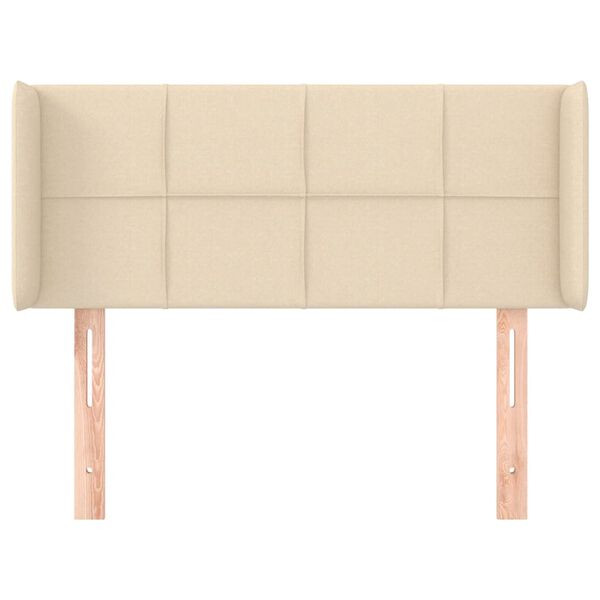 vidaXL Tăblie de pat cu aripioare crem 83x16x78/88 cm textil