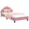 vidaXL Cadru de pat pentru copii cu spătar Roz 90 x 200 cm Catifea