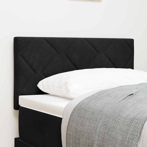 vidaXL Tăblie LED cu headboard Negru 80 cm Piele artificială