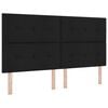 vidaXL Pat cu arcuri cu benzi LED Negru 180 x 200 cm țesătură