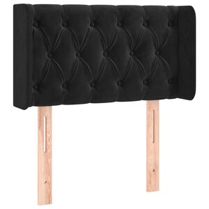 vidaXL Tăblie de pat cu aripioare negru 83x16x78/88 cm catifea