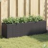 vidaXL Jardinieră grădină cu 3 ghivece, negru, 105x30x32 cm poliratan