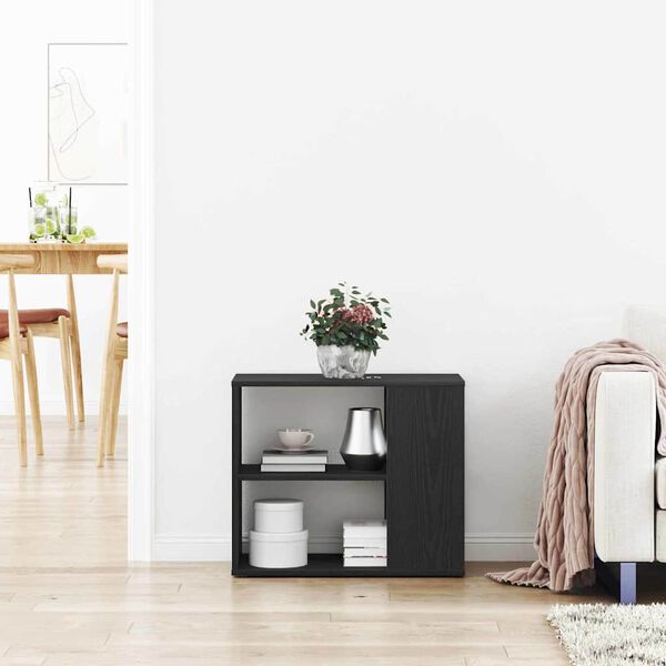 vidaXL Bufet cu sertar Stejar Negru 60 x 30 x 50 cm Lemn compozit