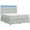 vidaXL Pat cu arcuri LED și saltea Gri deschis 180 x 200 cm Catifea