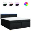 vidaXL Pat box spring cu saltea, negru, 180x200 cm, catifea