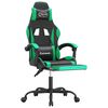 vidaXL Scaun de gaming pivotant/suport picioare negru/verde piele eco
