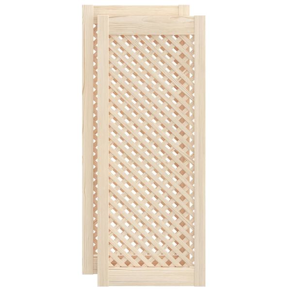 vidaXL Uși de dulap cu zăbrele 2 buc. 39,5x99 cm, lemn masiv de pin