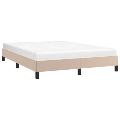 vidaXL Cadru de pat, cappuccino, 140x200 cm, piele ecologică