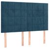 vidaXL Pat box spring cu saltea, albastru &icirc;nchis, 140x190 cm, catifea