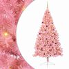 vidaXL Pom de Crăciun artificial pre-iluminat Roz 240 cm PVC