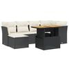 vidaXL Set canapele de grădină cu perne, 7 piese, negru, poliratan